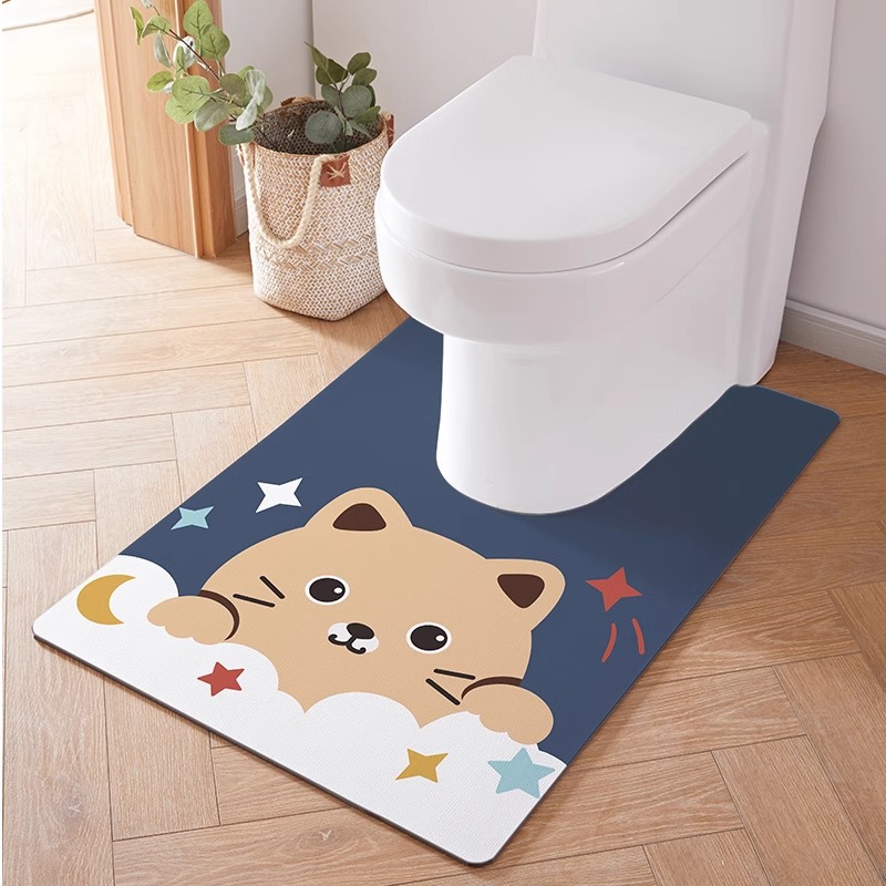 かわいい動物柄珪藻土トイレマット
