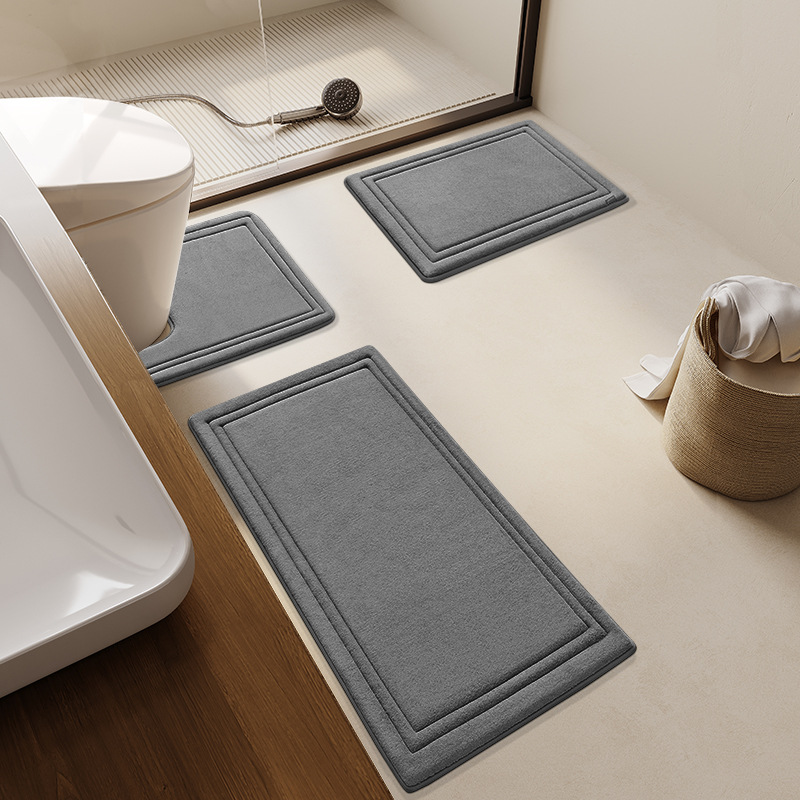 トイレマット 二重縁取りデザイントイレマット三点セット