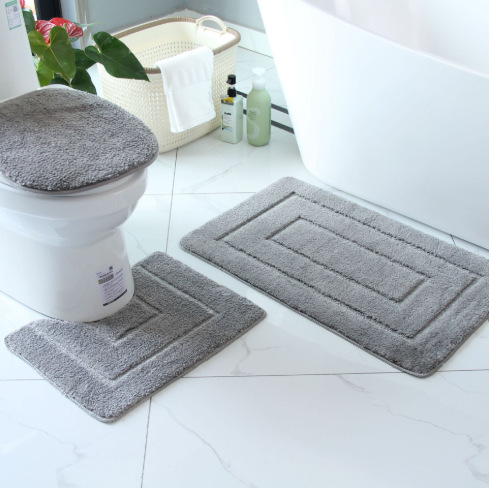 立体格子デザイン三点セットトイレマット