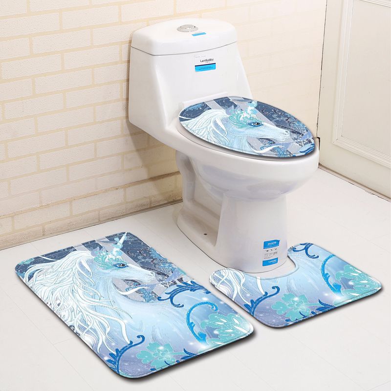 トイレマット 幻想的な一角獣柄トイレマット3点セット