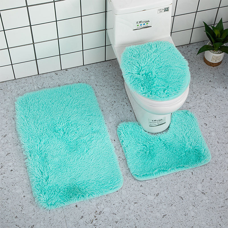ふわふわ長毛トイレマット3点セット
