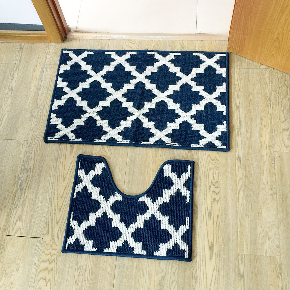 トイレマット モロッカン幾何学模様トイレマット二点セット