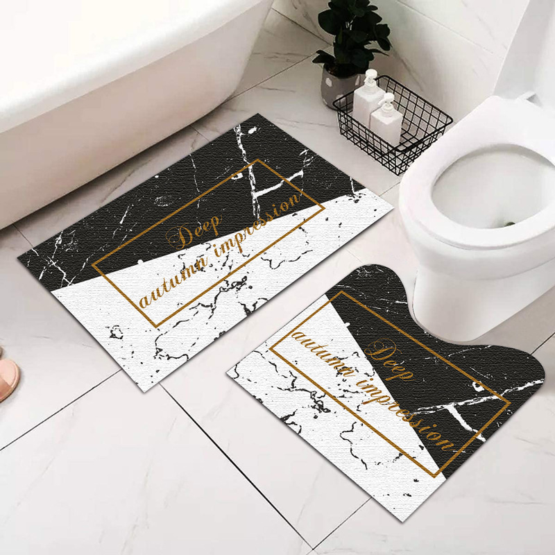 トイレマット 大理石調高級感溢れる二点組トイレマット