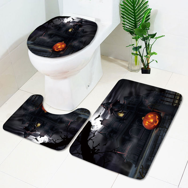 かぼちゃ幽霊屋敷柄トイレマットセット