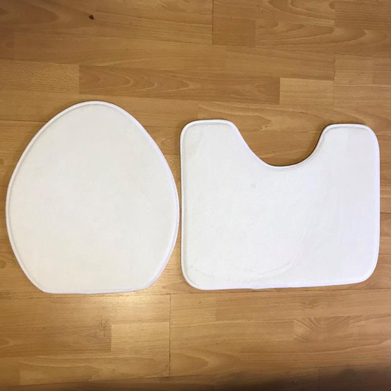 トイレマット 無地ふんわり二点組トイレマット