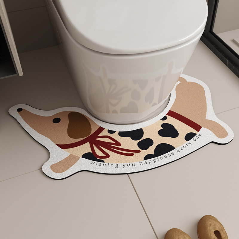 いぬ型かわいい珪藻土トイレマット
