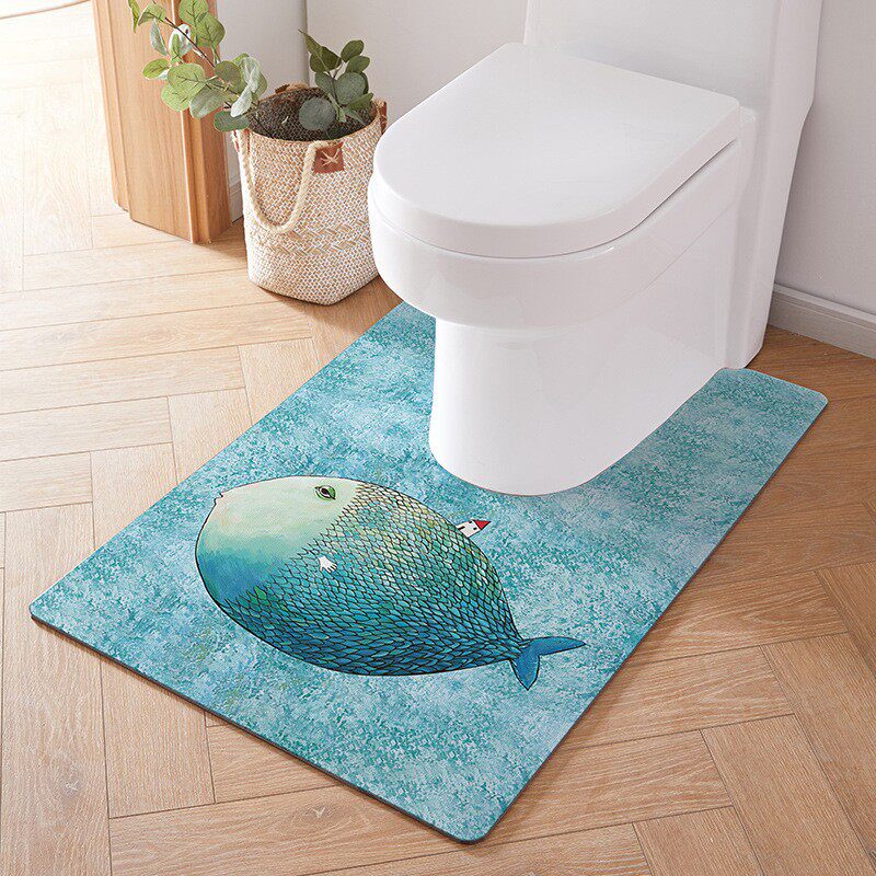 トイレマット 愛らしい海の仲間拭けるトイレマット