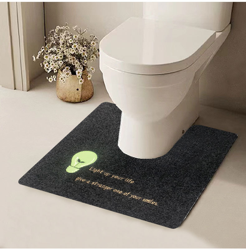  蓄光プリント付きシンプルトイレマット