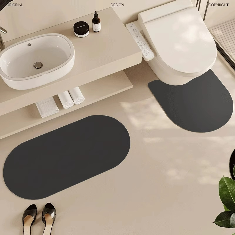 シンプルデザイン トイレマット 2枚組セット