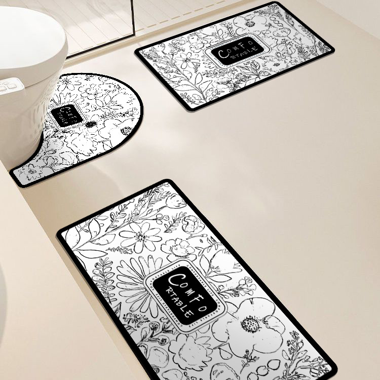 トイレマット 華やかボタニカル柄三点セット トイレマット