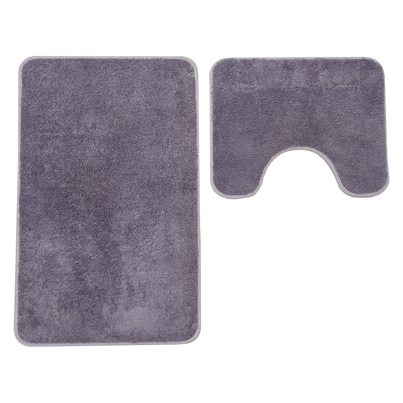 トイレマット 滑り止め付き無地ふかふか二枚組トイレマット