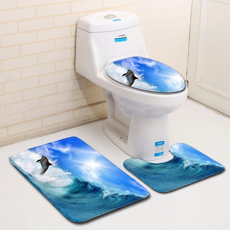 海の生き物柄トイレマット3点セット