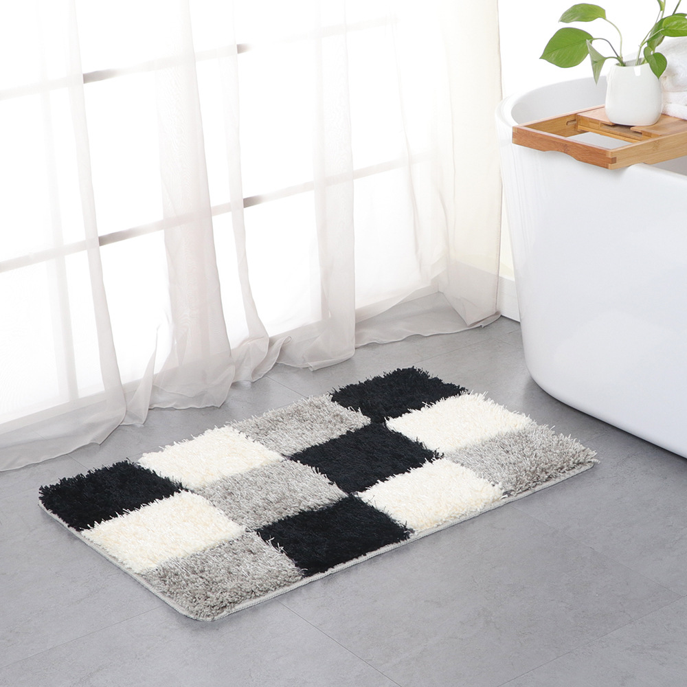 トイレマット 幾何学模様のモダンふわふわトイレマット