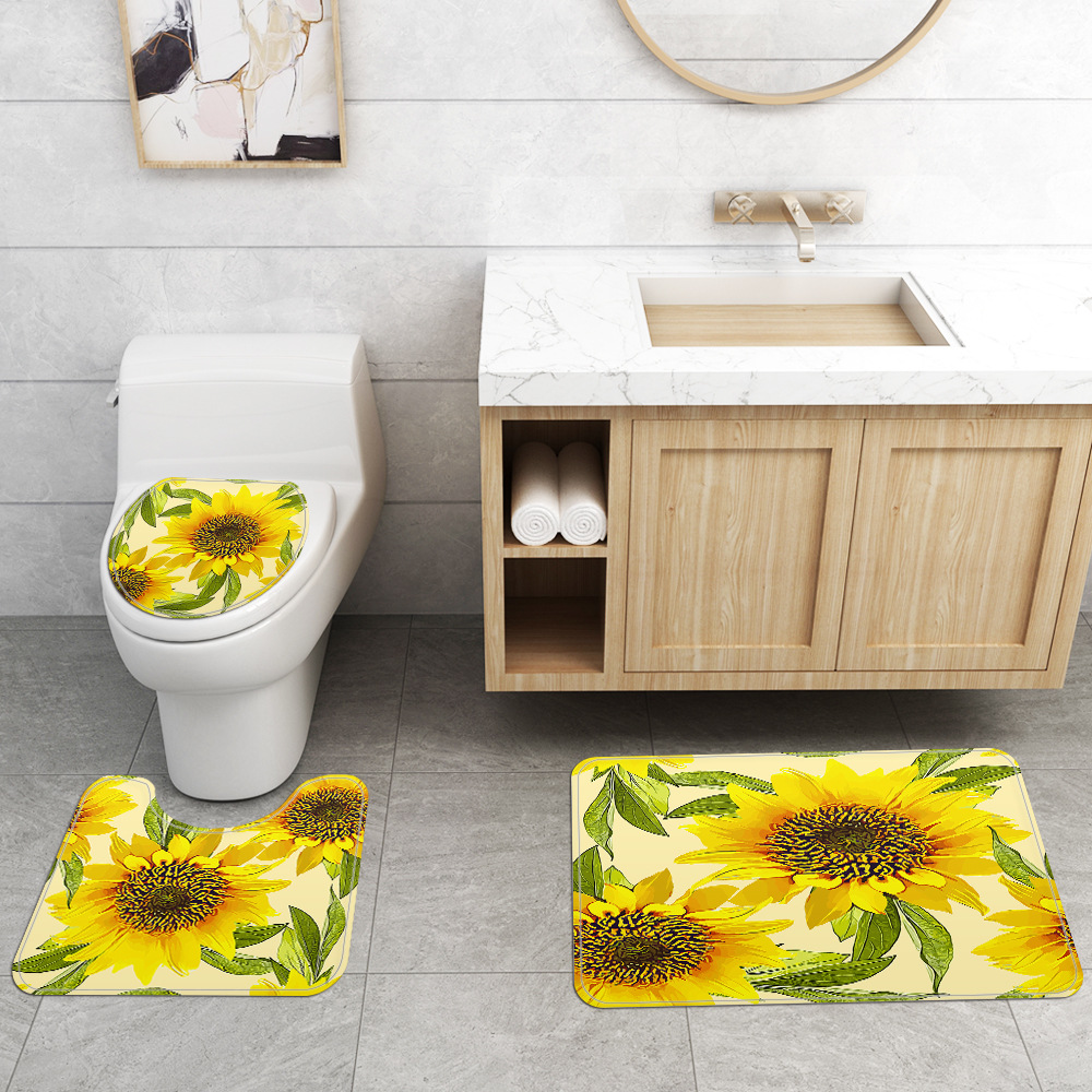 トイレマット 向日葵デザイントイレマット三点セット
