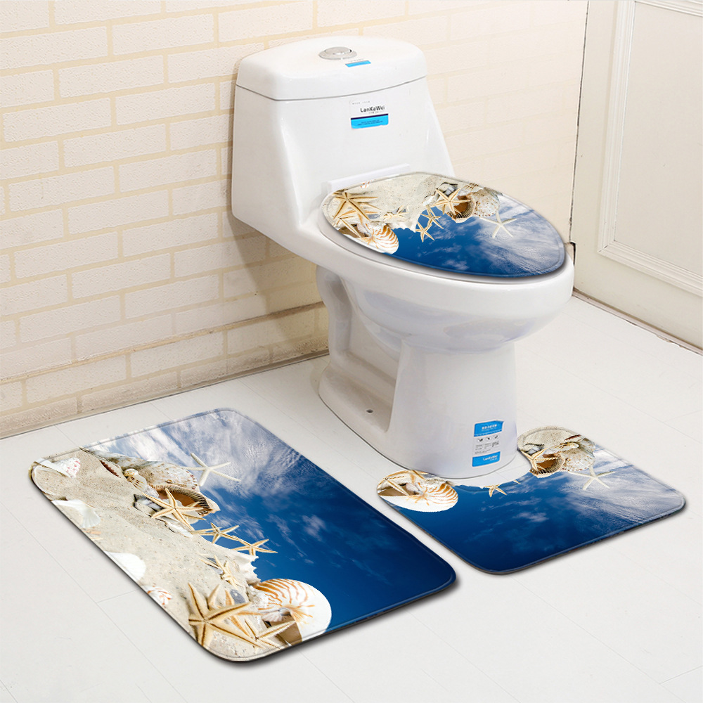 南国海辺風景トイレマット3点セット