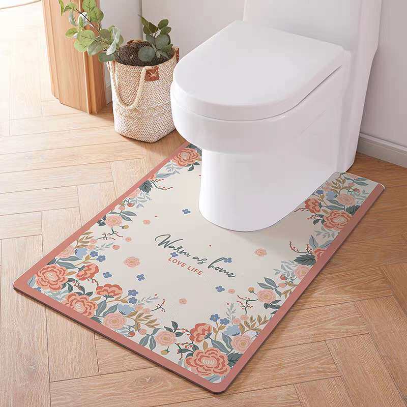 トイレマット 優雅な薔薇と小花のボタニカルトイレマット