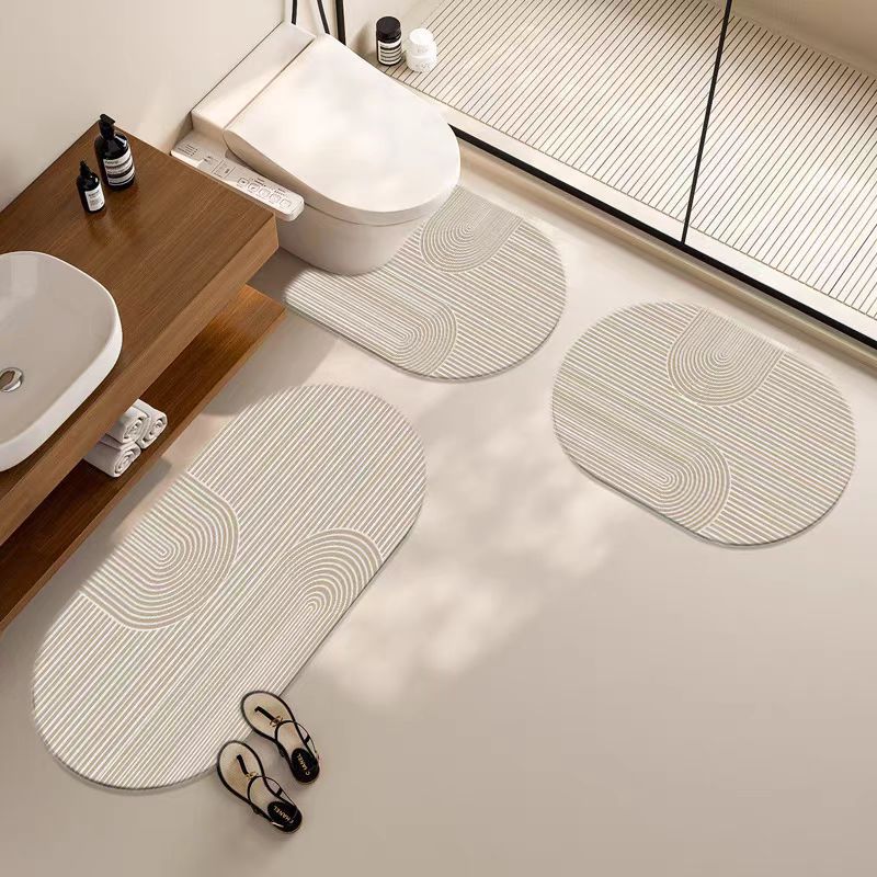 トイレマット 幾何学模様デザイン三点式トイレマットセット