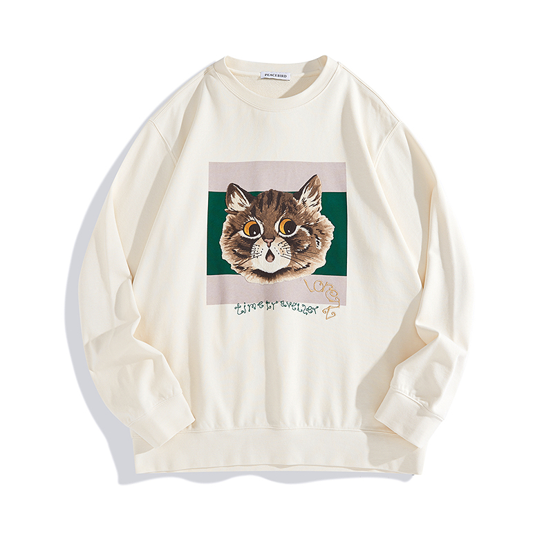 トレーナー　メンズ トレーナー　メンズ 猫ちゃんアート刺繍トレーナー
