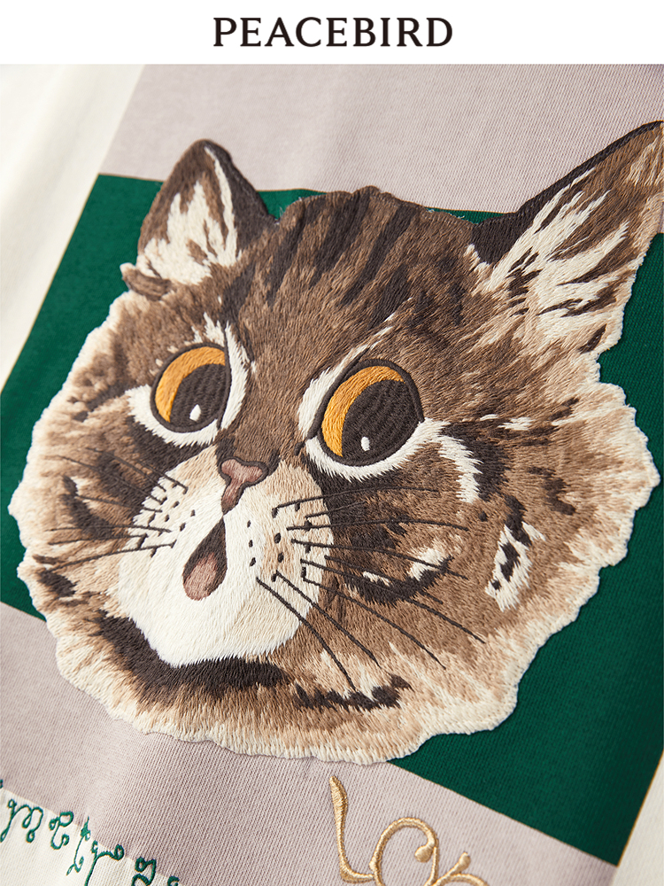 トレーナー　メンズ トレーナー　メンズ 猫ちゃんアート刺繍トレーナー