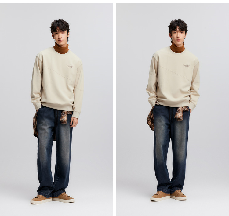 トレーナー　メンズ シンプル切替デザイントレーナー