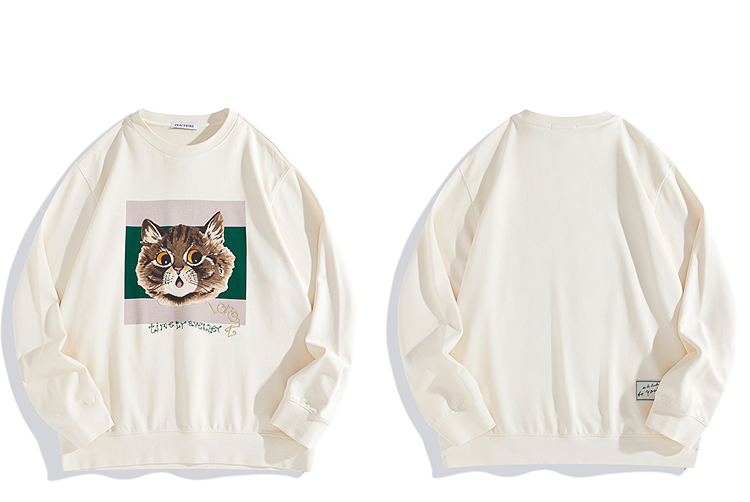 トレーナー　メンズ トレーナー　メンズ 猫ちゃんアート刺繍トレーナー