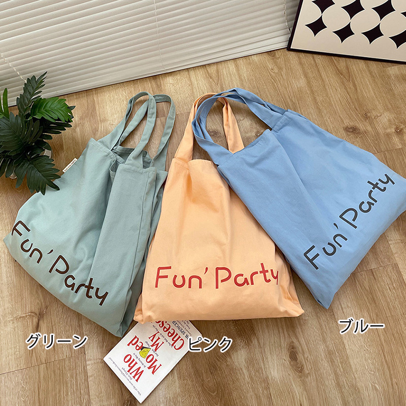 キャンバストート ショルダー エコバッグ 文字ロゴ サブバッグ