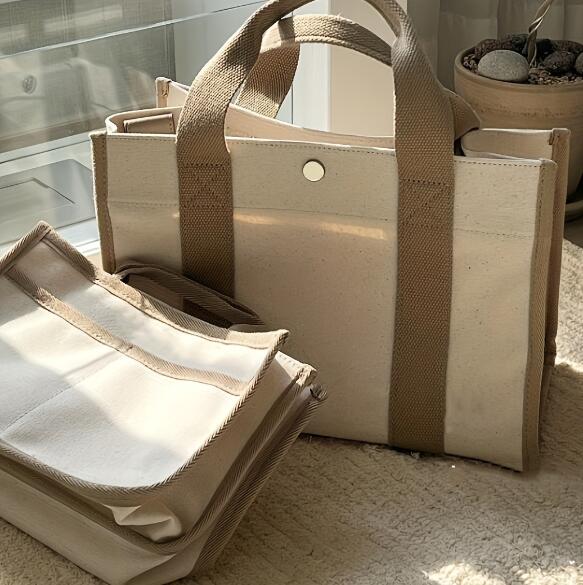 キャンバストート 帆布多機能バッグ ショルダー トート ハンド対応 2色展開