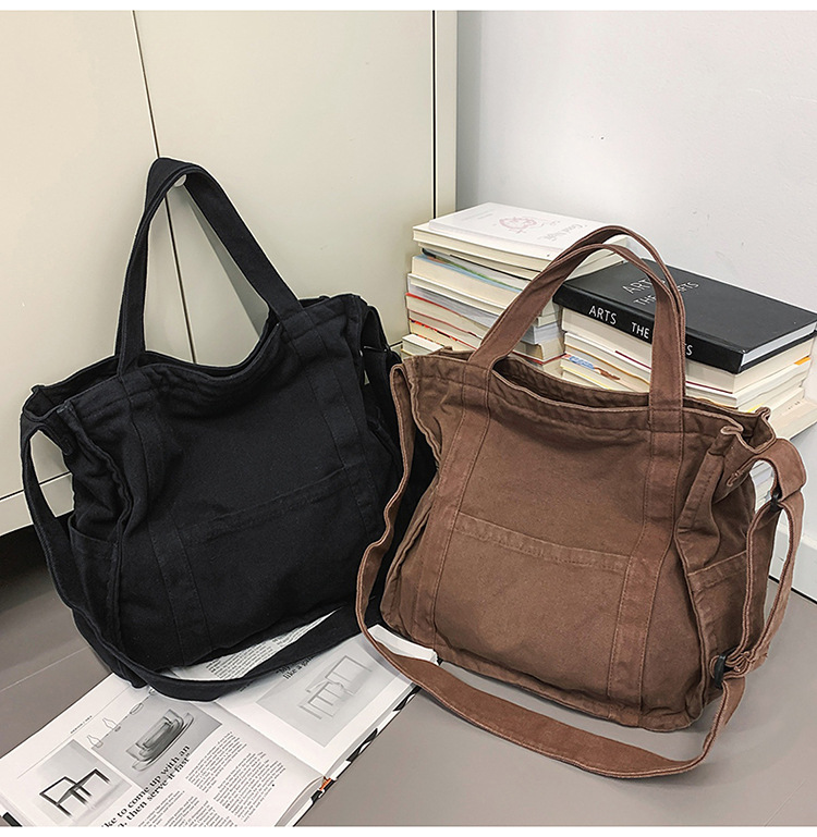 キャンバストート シンプル大容量ショルダートート