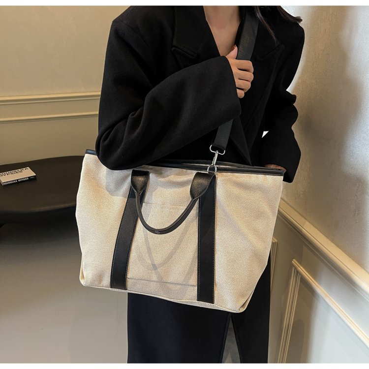 キャンバストート シンプル二重ハンドル帆布バッグ