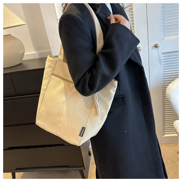 2024新作 大容量キャンバストートバッグ 肩掛け帆布