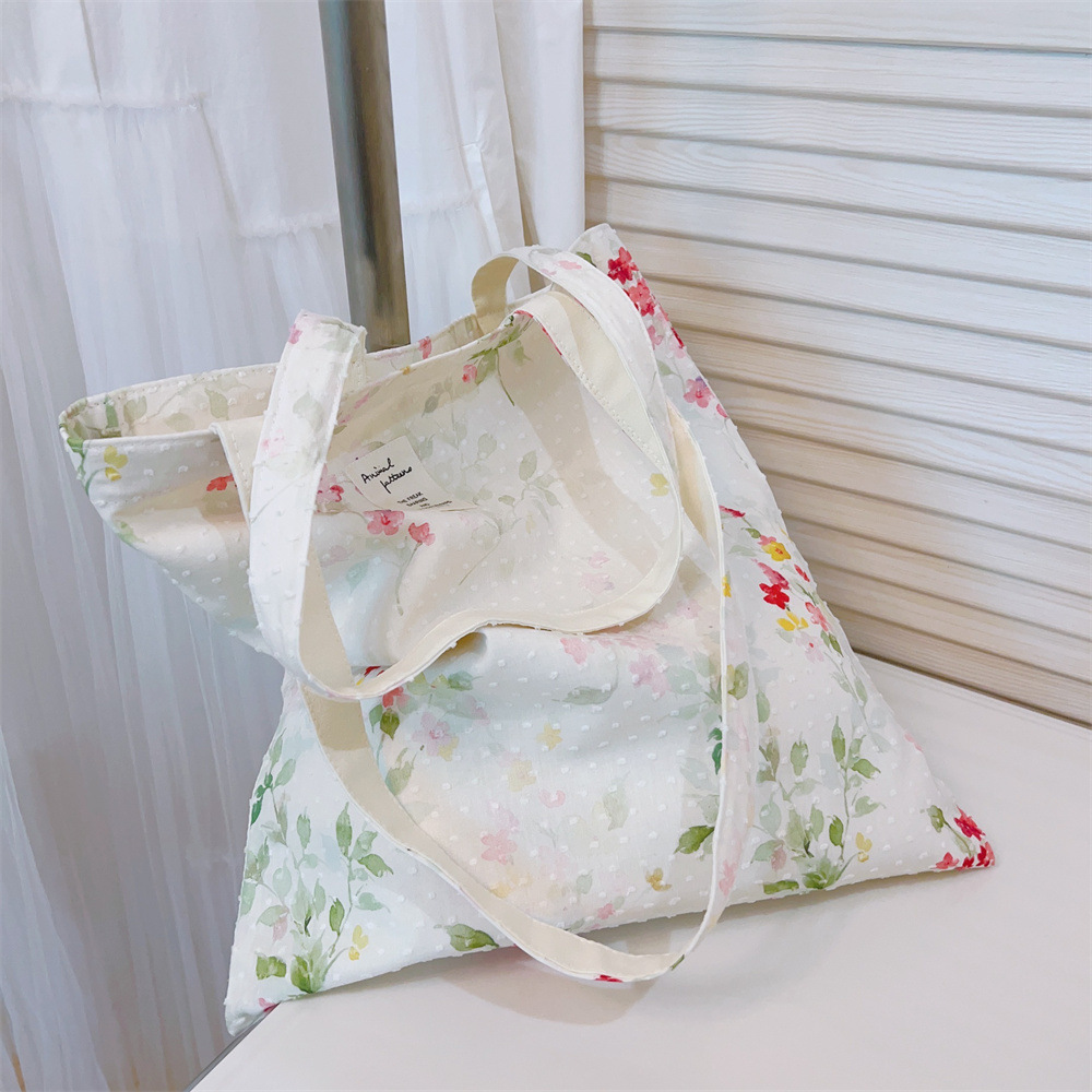 花柄肩掛け斜めがけ対応キャンバストート