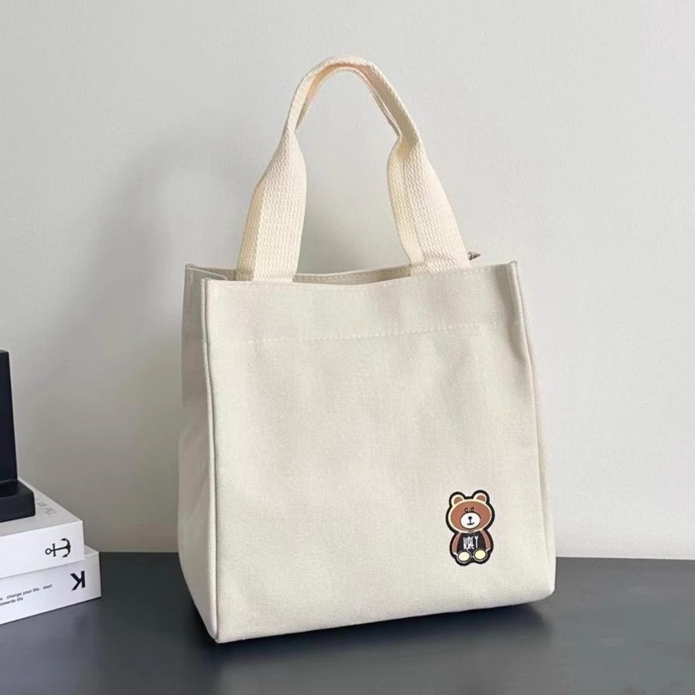 キャンバストート くまちゃん刺繍ミニトート
