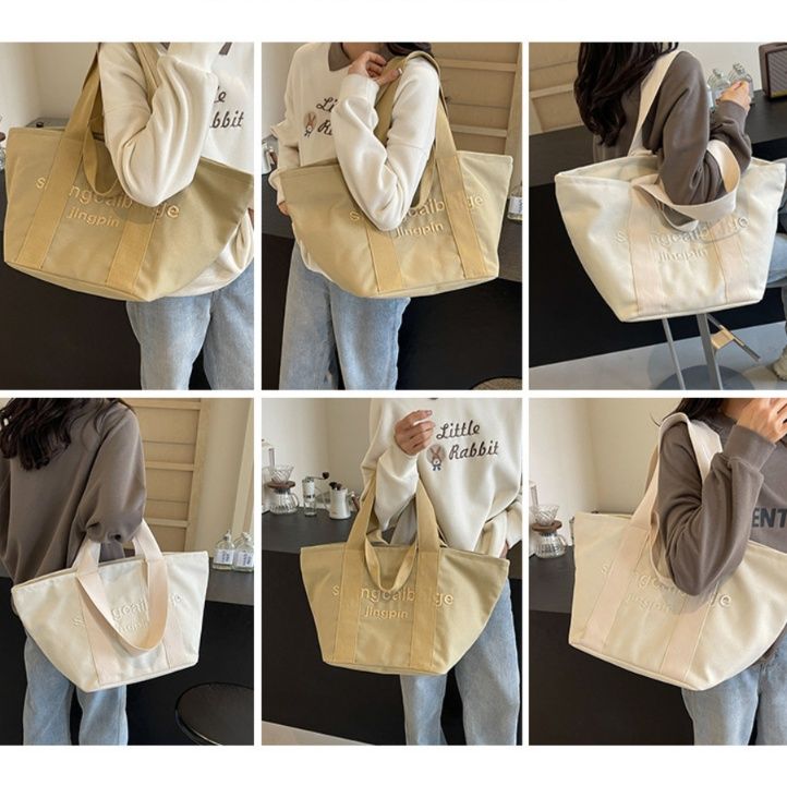 キャンバストート シンプル大容量トラベルトート
