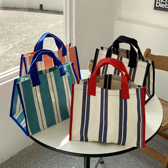 キャンバストート 洗練ストライプトート