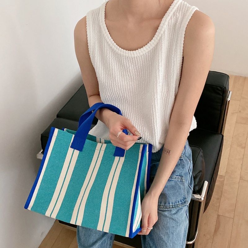 キャンバストート 洗練ストライプトート