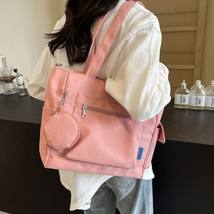 キャンバストート ミニマルポケット付きキャンバストート