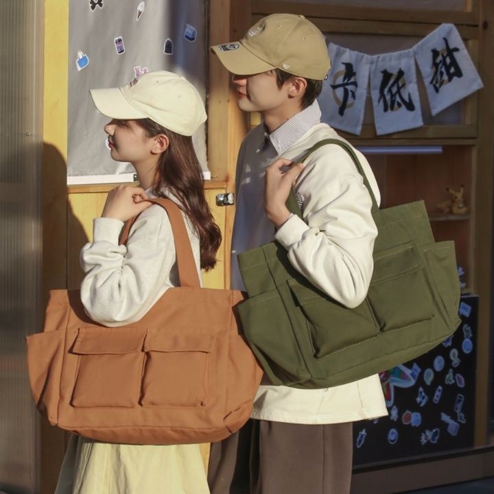 キャンバストート ポケット収納多機能トート
