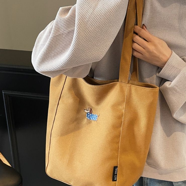 キャンバストート 愛犬ワンポイント シンプルトート