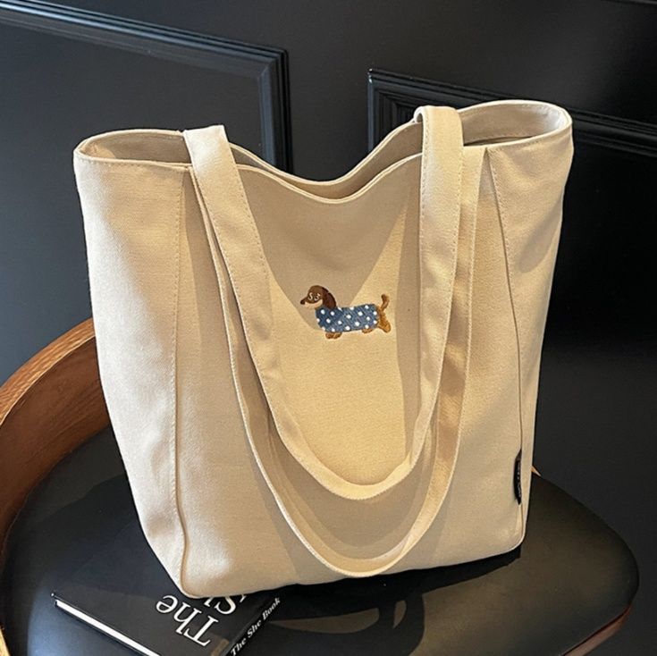 キャンバストート 愛犬ワンポイント シンプルトート
