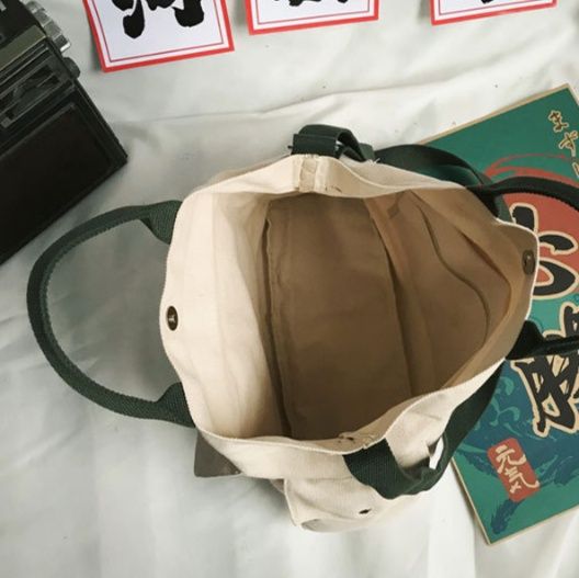 キャンバストート ポケット付き多機能トートバッグ