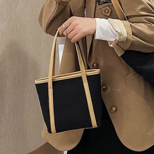 キャンバストート 麻風合い上品ミニトート