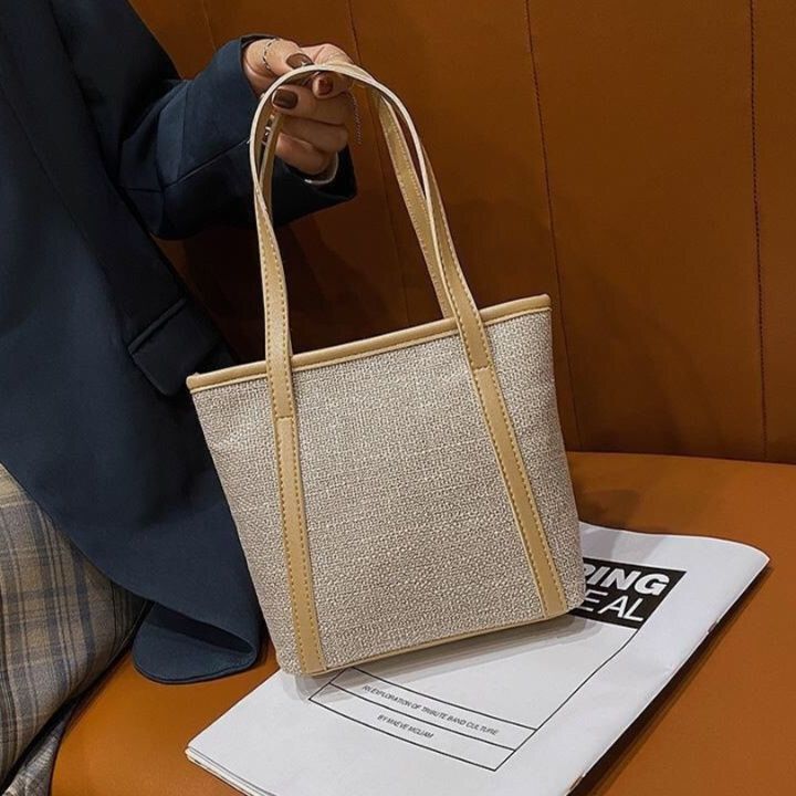 キャンバストート 麻風合い上品ミニトート