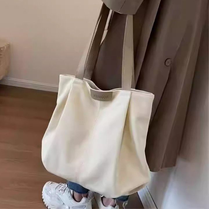 キャンバストート シンプルデザイン大容量キャンバス肩掛け鞄