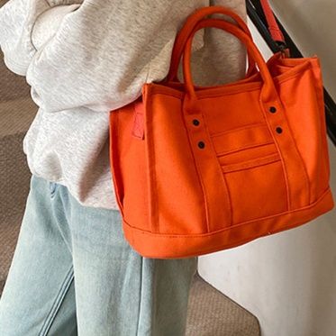 女性用キャンバストートバッグ 手提げ無地かばん
