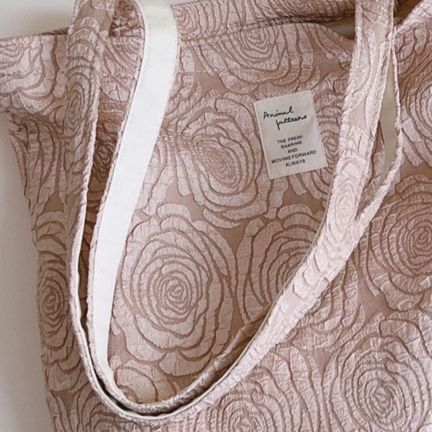 薔薇柄キャンバストート肩掛け斜めがけバッグ