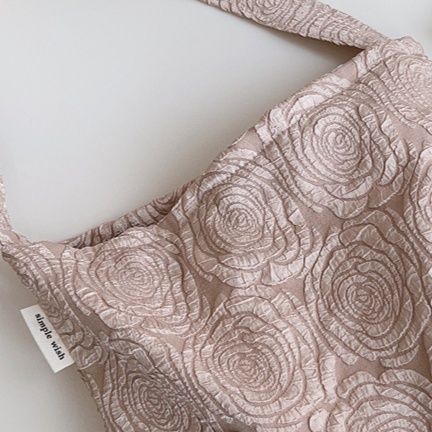 薔薇柄キャンバストート肩掛け斜めがけバッグ