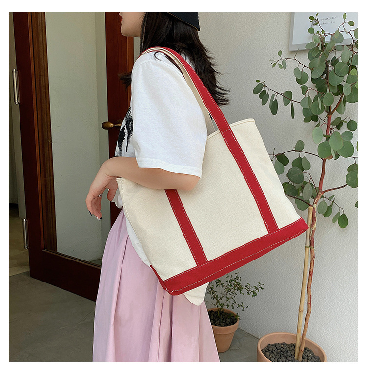 キャンバストート 縁取りデザイン 上品帆布トート