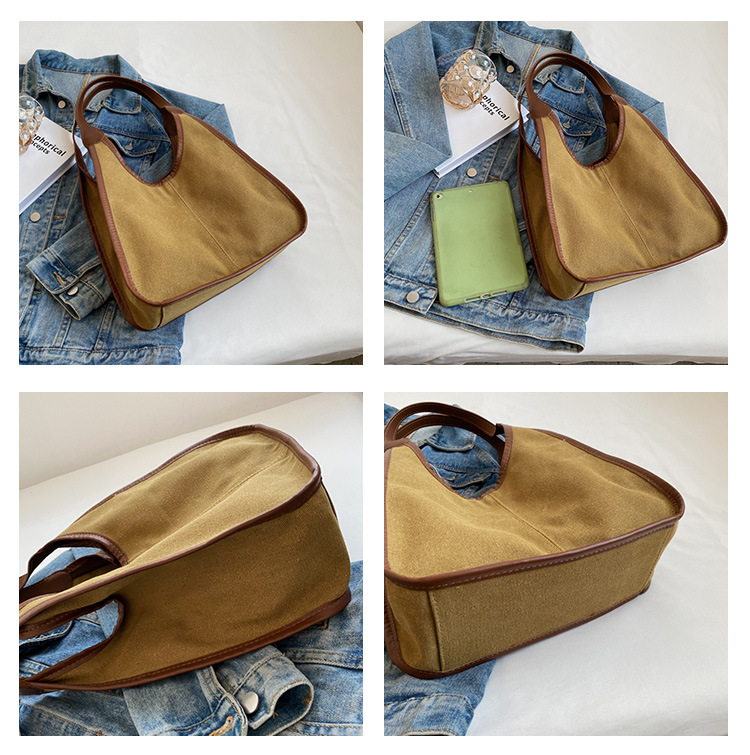 丈夫なキャンバストートバッグ 肩掛け無地きれいめ