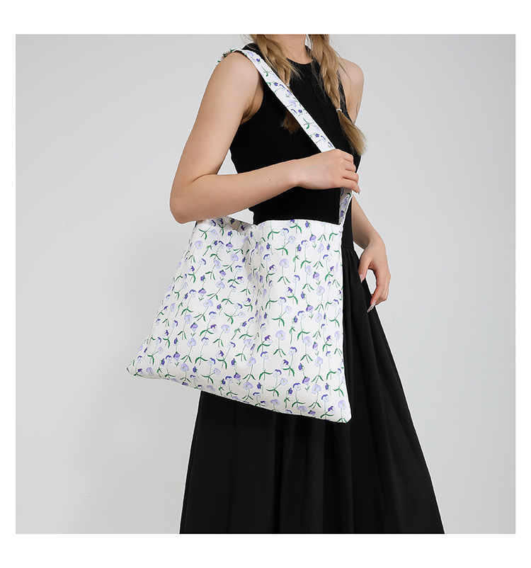 花柄キャンバストート ショルダーバッグ レディース