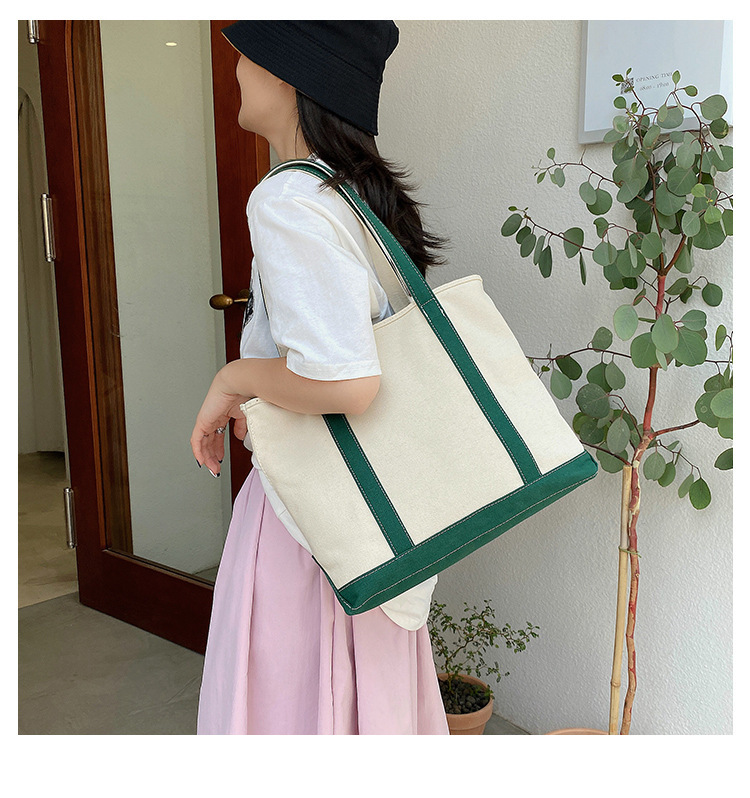 キャンバストート 縁取りデザイン 上品帆布トート